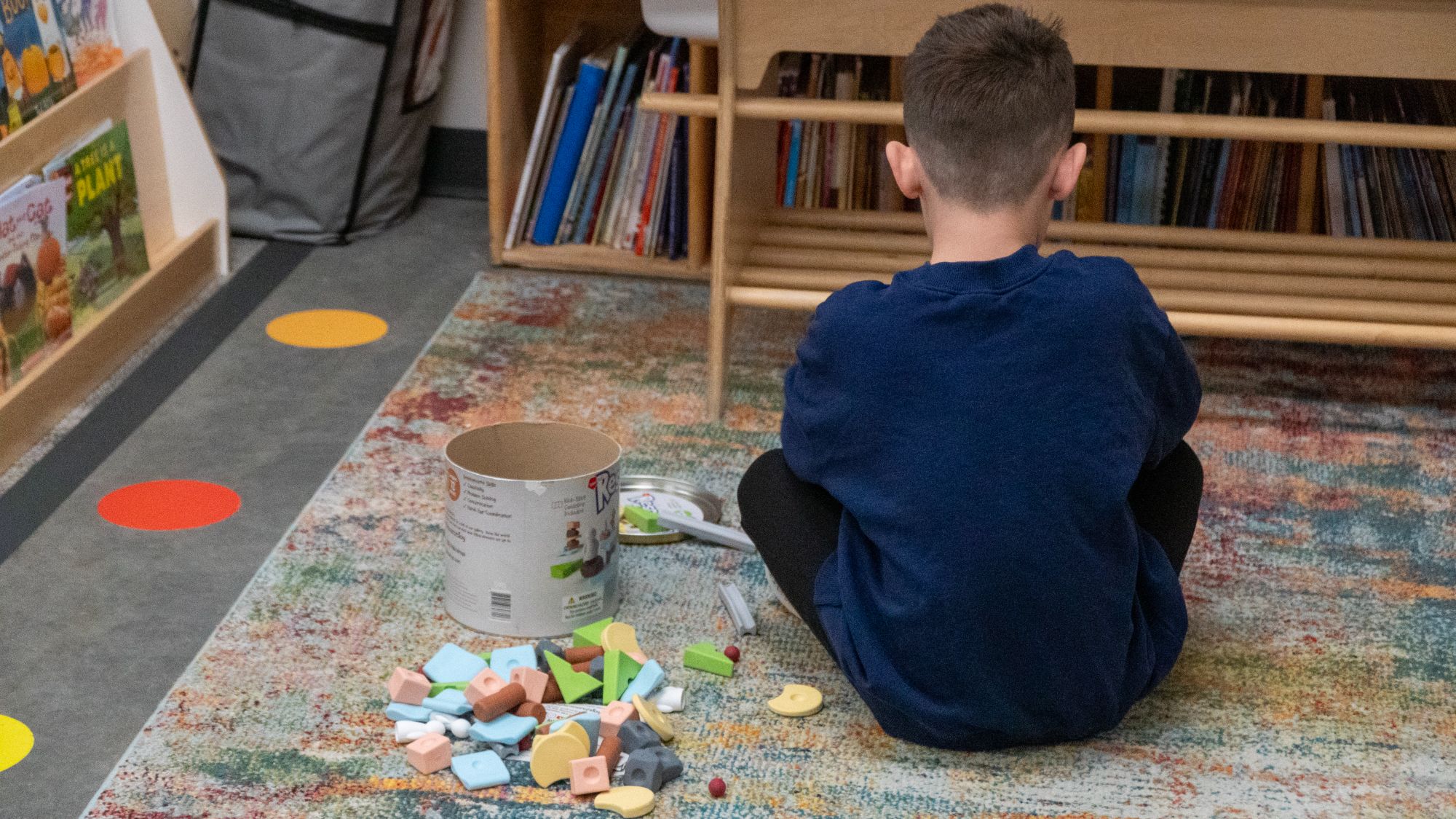 Students creating with shapes